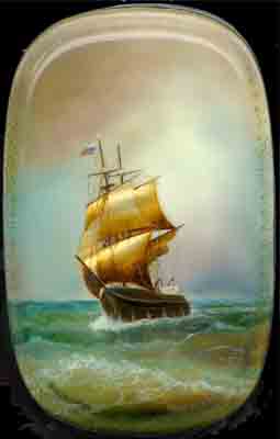 По мотивам картины Айвазовского Парусник в открытом море